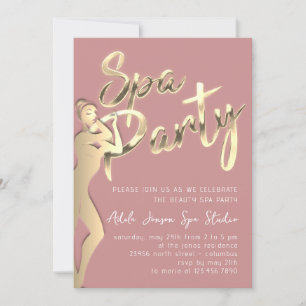Invitation Body SPA Party Instant Télécharger Gold Rose