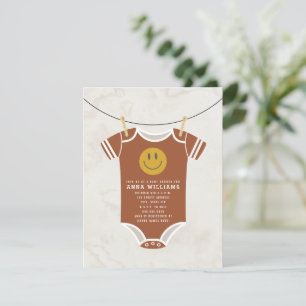 Invitation Bodysuit Rétro en terre cuite Baby shower en ligne