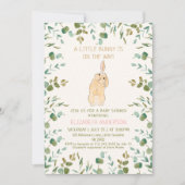 Invitation Boeuf Aquarelle Eucalyptus Baby shower rose (Devant)