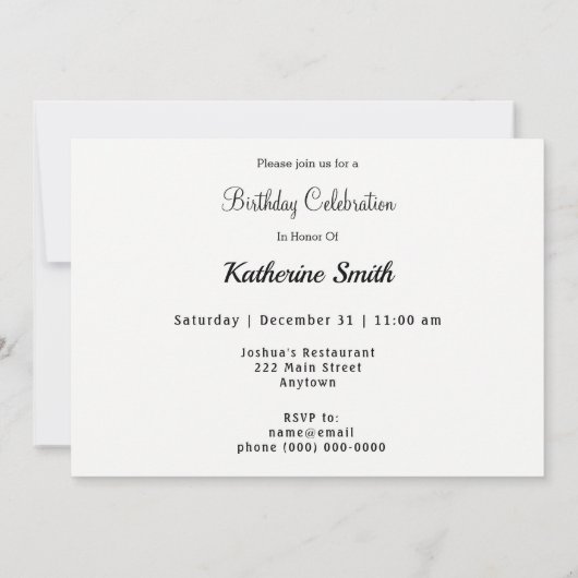 Invitation Boeuf couleur coq photo Anniversaire (Dos)