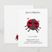 Invitation Boguets de jardin · Coccinelle de sourire (Devant / Derrière)