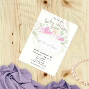 Invitation Bohème Aquarelle Florale Sexe Neutre