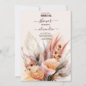Invitation Bohème Aquarelle Pampas Grass Bride (Devant)