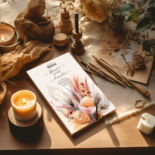 Invitation Bohème Aquarelle Pampas Grass Bride