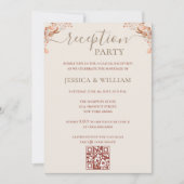 Invitation Bohème avec code QR pour la soirée de réception (Devant)