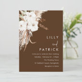 Invitation Bohème Blanc Floral Mariage moderne (Debout devant)