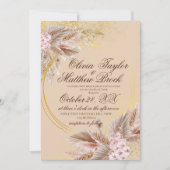 Invitation Bohème Bohème Pampas Mariage de fleurs en herbe (Devant)