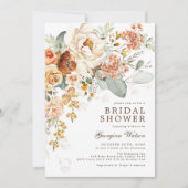 Invitation Bohème Burn Orange Fleur Jaune Fête des mariées (Devant)