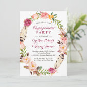 Invitation Bohème Chic Boho Floral Wreath Party (Debout devant)