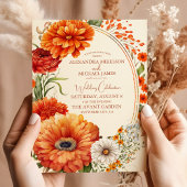 Invitation Bohème Chic Floral Terracotta Mariage