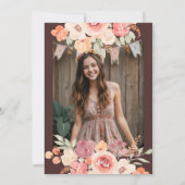 Invitation Bohème chic orange peint automne Sweet 16 (Dos)