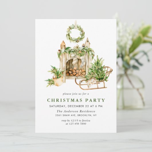 Invitation Bohème Composition NOËL Fête de VACANCES (Debout devant)