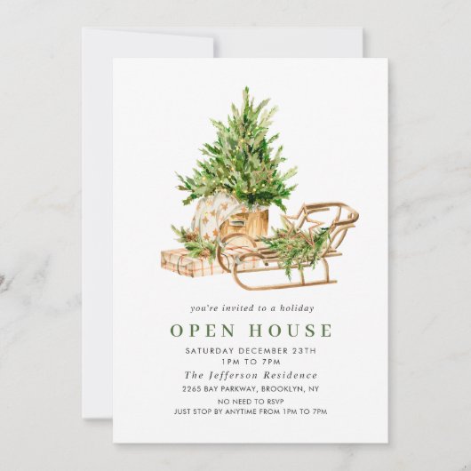 Invitation Bohème Composition NOËL VACANCES OUVERTE MAISON (Devant)