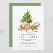 Invitation Bohème Composition NOËL VACANCES OUVERTE MAISON (Devant / Derrière)