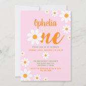 Invitation Bohême Daisy Baby 1er Anniversaire fête mignonne r (Devant)