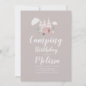 Invitation bohème d'anniversaire de camping en ple (Devant)