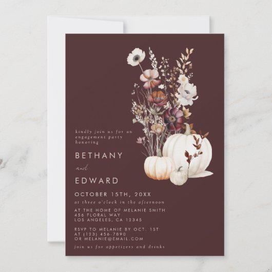 Invitation Bohème d'automne (Devant)