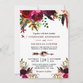 Invitation Bohème de Bohême bordé de fleurs (Devant)