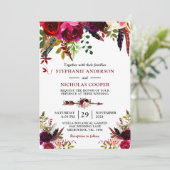 Invitation Bohème de Bohême bordé de fleurs (Debout devant)