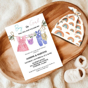 Invitation Bohème, elle ou elle Bébé Vêtements sexe révéler