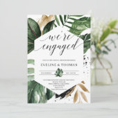 Invitation Bohème été tropical feuille fiançailles (Debout devant)