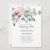 Invitation Bohème Eucalyptus Pink Poppy Douche par courrier (Devant)