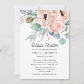 Invitation Bohème Eucalyptus Pink Poppy Douche virtuelle (Devant)