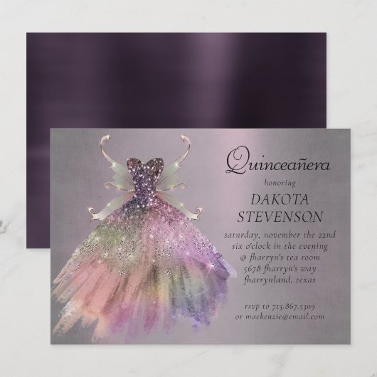 Invitation Bohême Fairy Ball Gown | Boudin Ombre (Devant / Derrière)