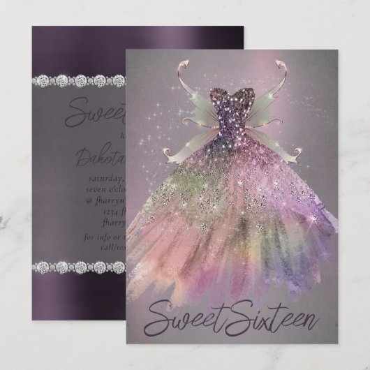 Invitation Bohême Fairy Ball Gown | Boudin Ombre (Devant / Derrière)