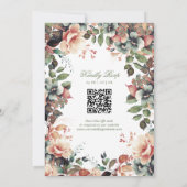 Invitation Bohème Floral Automne Mariage avec QR RSVP (Dos)