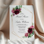 Invitation Bohème Floral Bourgogne Fête des mariées