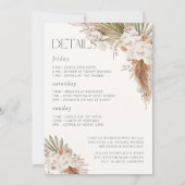 Invitation Bohème Floral & Plumes Bach Week-end (Dos)