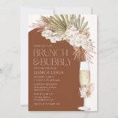 Invitation Bohème Floral & Plumes Brunch & Bubbly (Devant)