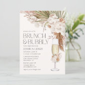 Invitation Bohème Floral & Plumes Brunch & Bubbly (Debout devant)