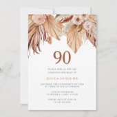 Invitation Bohème Floral Terracotta Boho 90e anniversaire (Devant)