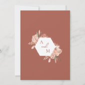 Invitation Bohème Floral Terracotta & Fête des mariées d'ivoi (Dos)