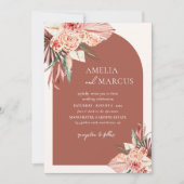 Invitation Bohème Floral Terracotta & Ivory Mariage Invitat (Devant)