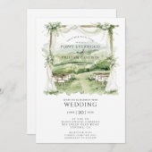 Invitation Bohème Floral verdure été Arc Mariage (Devant / Derrière)