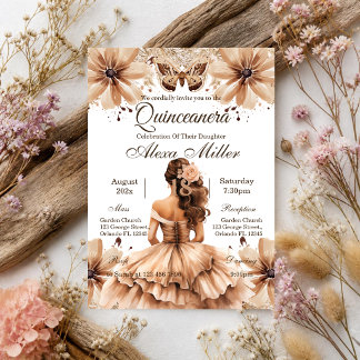 Invitation Bohème Florale pour Quinceañera