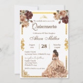Invitation Bohème Florale pour Quinceañera (Devant)