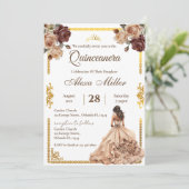 Invitation Bohème Florale pour Quinceañera (Debout devant)