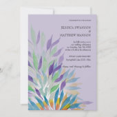 Invitation Bohème Lilac Aquarelle Mariage Floral (Devant)