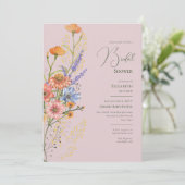 Invitation Bohême Mariage Thème Fleurs sauvages romantiques B (Debout devant)