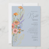 Invitation Bohême Mariage Thème Fleurs sauvages romantiques B (Devant)