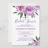Invitation Bohème mauve chic pivoines douche nuptiale (Devant)