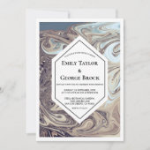 Invitation Bohème minimal ton de la Terre Mariage d'art Abstr (Devant)