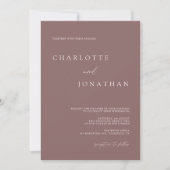 Invitation Bohème moderne violet foncé Mariage mauve (Devant)
