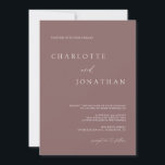 Invitation Bohème moderne violet foncé Mariage mauve<br><div class="desc">Faire-part de mariage moderne bohème violet foncé mauve</div>