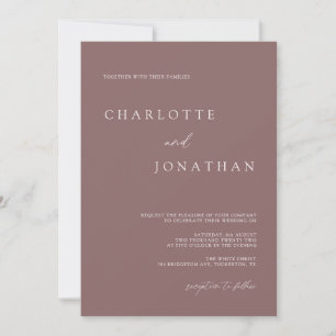 Invitation Bohème moderne violet foncé Mariage mauve