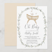 Invitation bohème Oh Baby shower (Devant / Derrière)